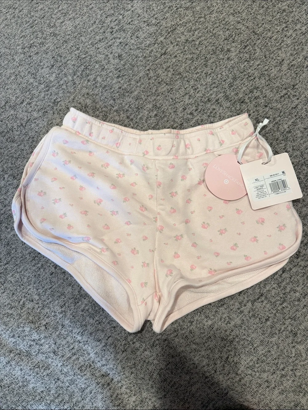 LoveShackFancy Pink Floral Knit Girls Shorts